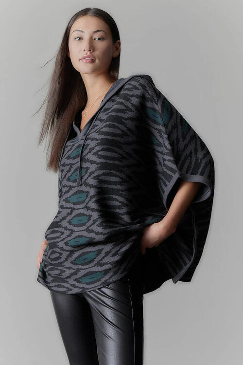 Shirin-Mandalay Sweater Knit Hooded Poncho - Image 6
