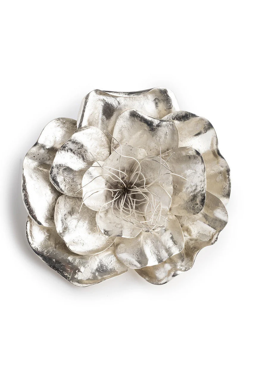 Silver Plated Brass Large Peony Brooch - Image 2