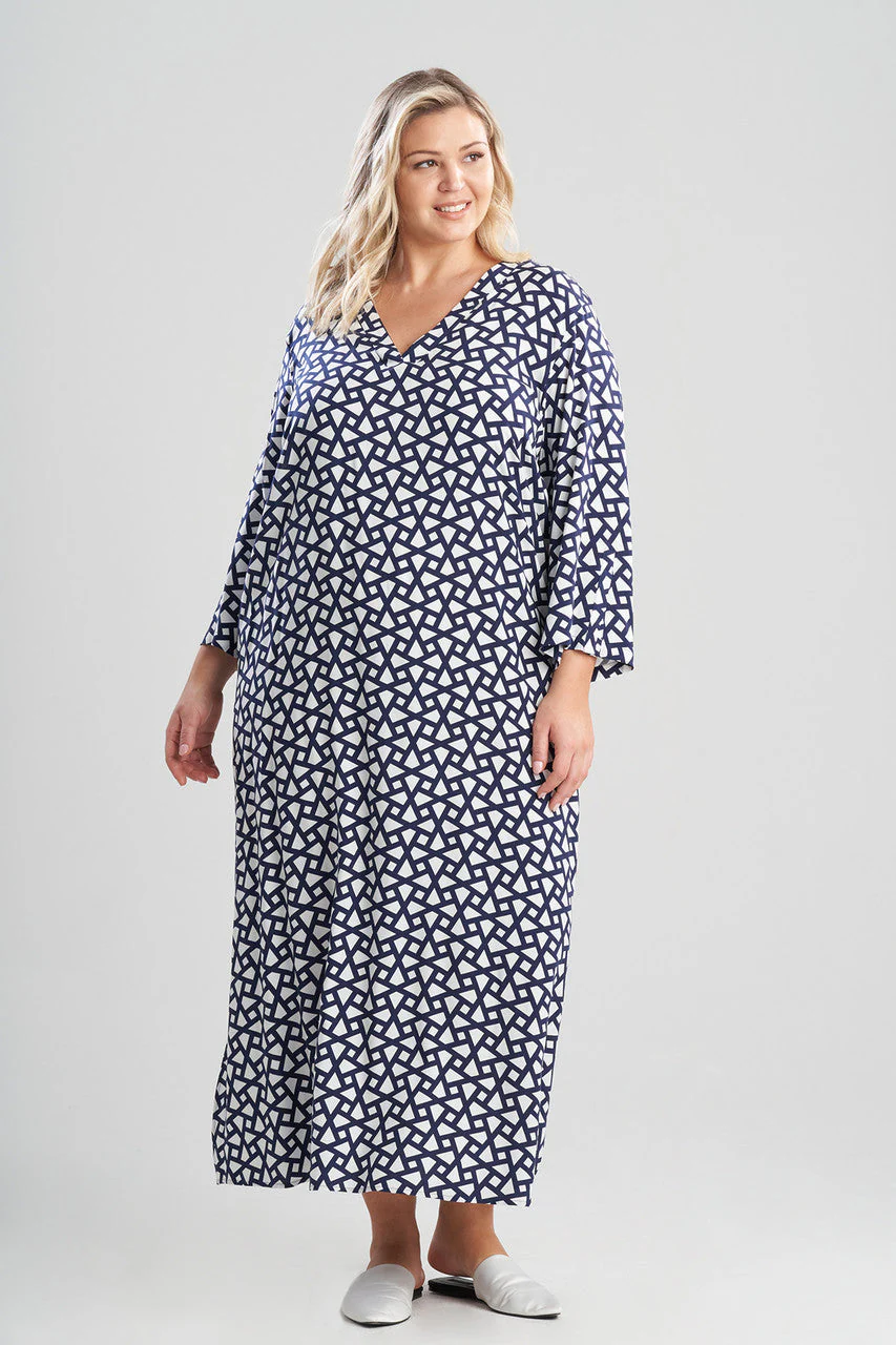 Soho Geo-Printed Challis Caftan