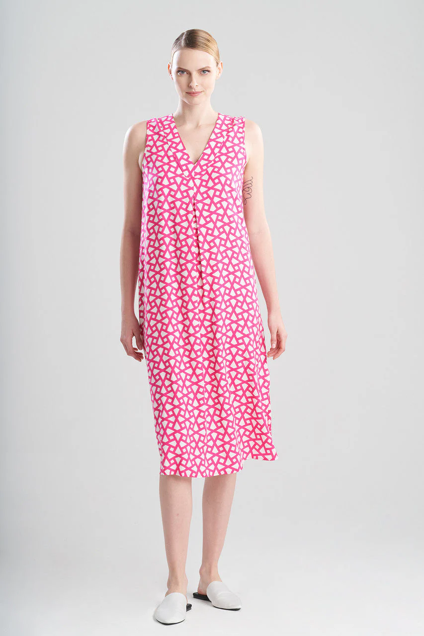 Soho Geo-Printed Challis Gown