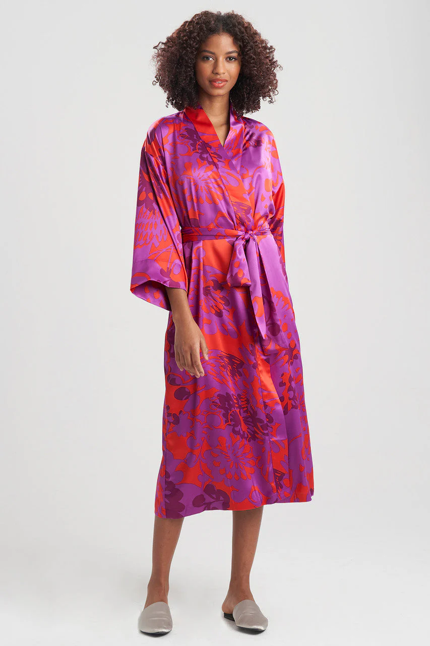 Soleil-Printed Matte Satin Robe - Image 3
