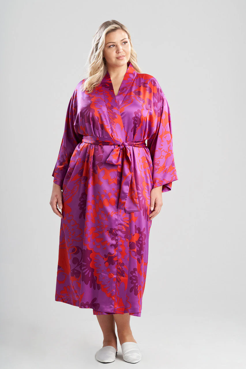 Soleil-Printed Matte Satin Robe - Image 4