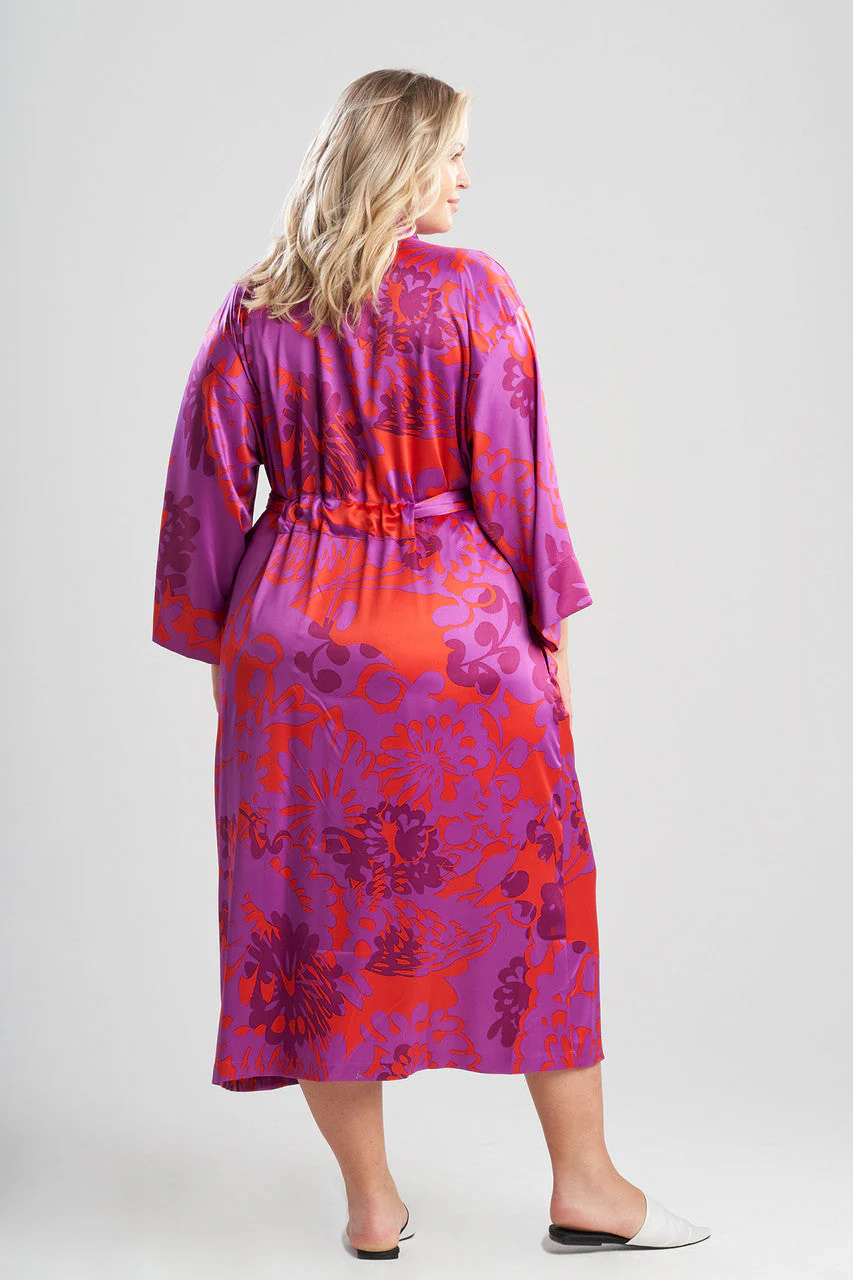 Soleil-Printed Matte Satin Robe - Image 5