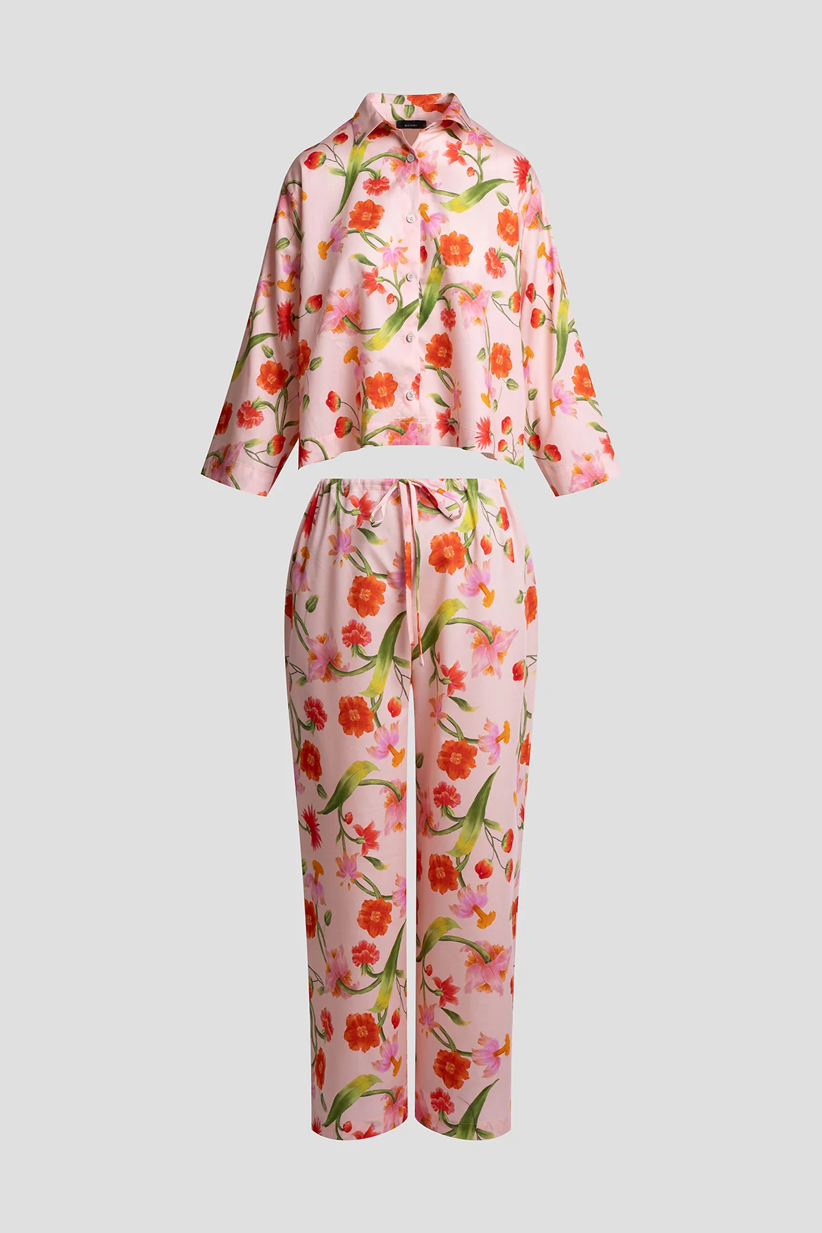 Solene Cotton Sateen Notch PJ Set - Image 3