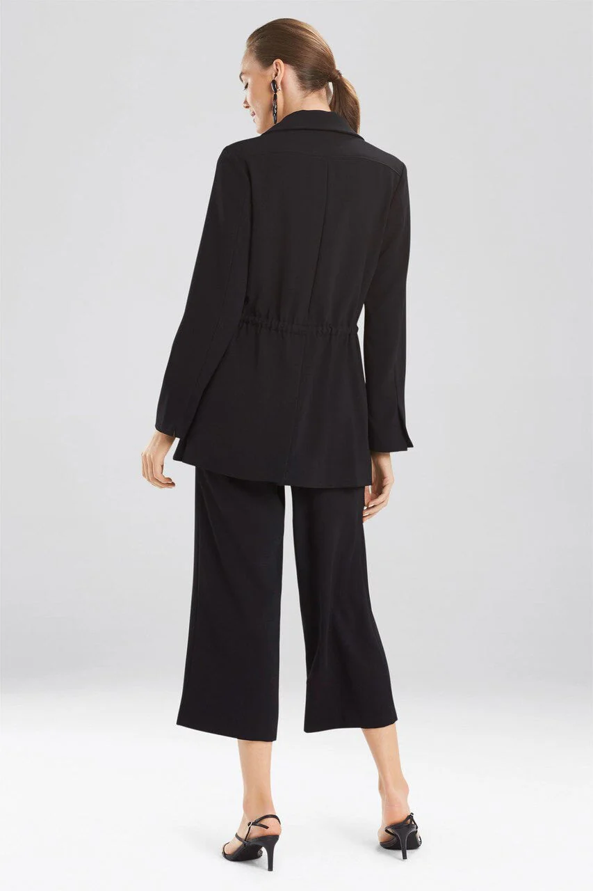 Solid Crepe Belted Blazer - Image 3