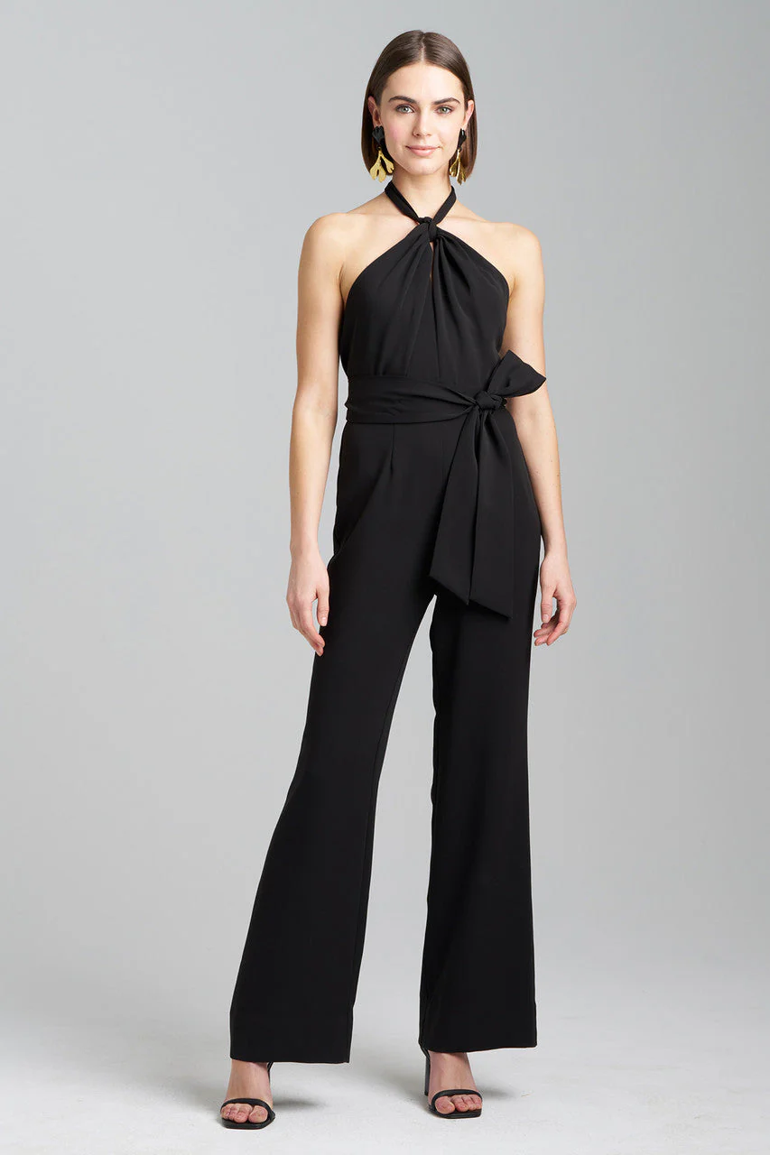 Solid Crepe Halter Jumpsuit - Image 2