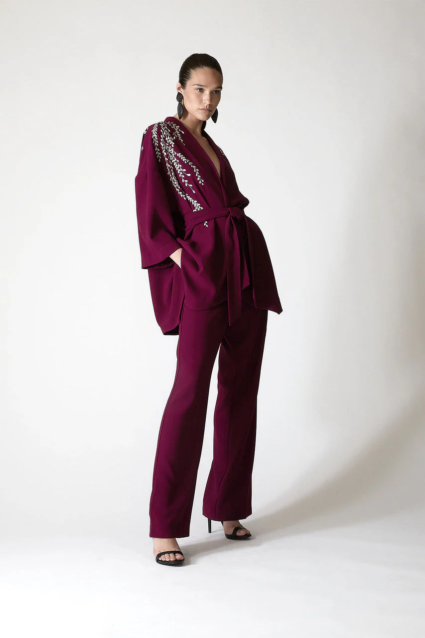 Solid Crepe Trouser Pants - Image 4