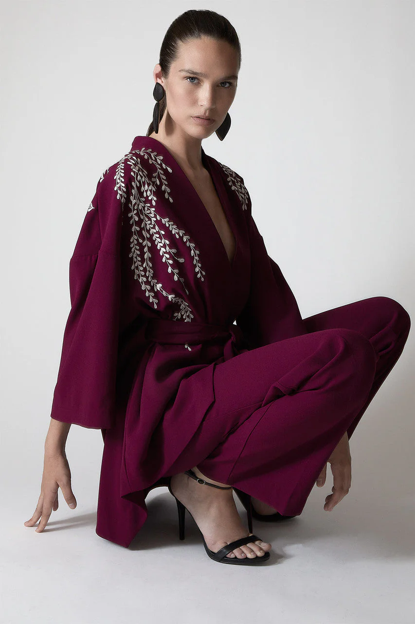 Solid Crepe Trouser Pants - Image 6