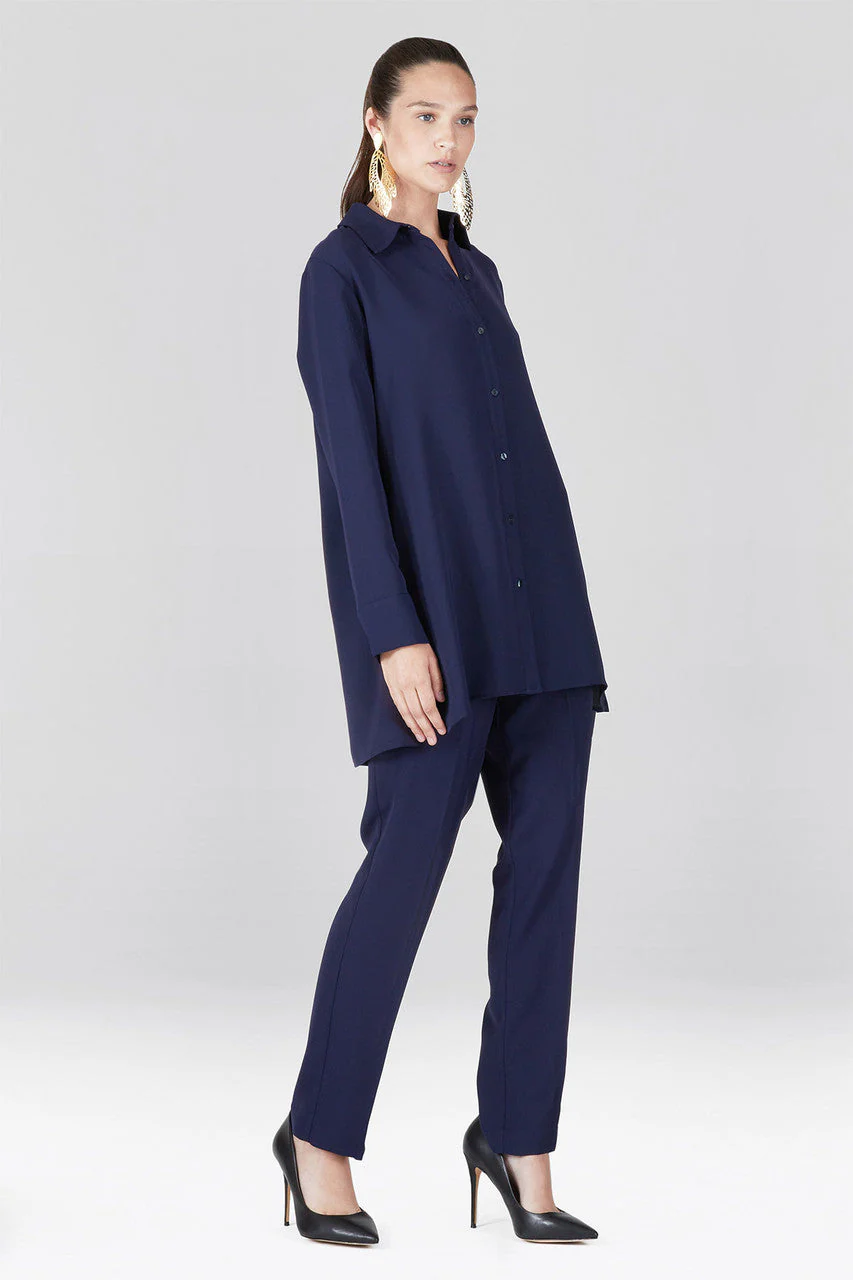 Solid Fluid Crepe Shirt Tunic - Image 2