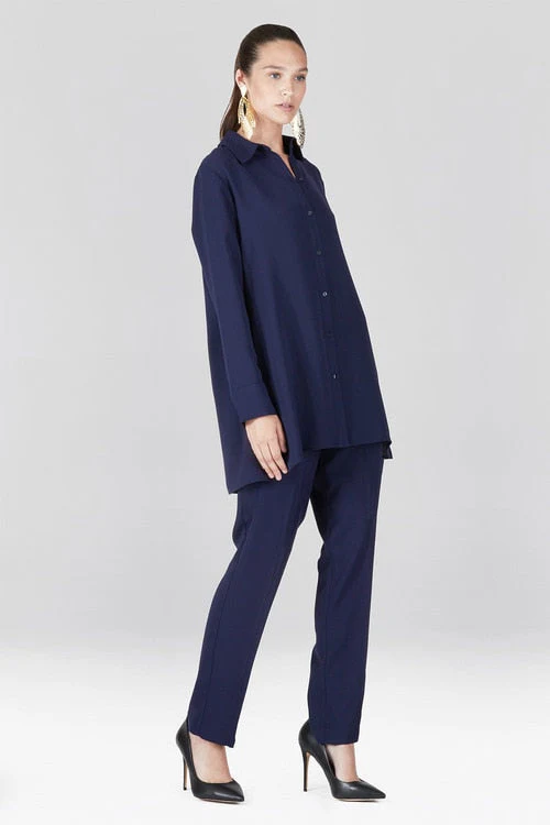 Solid Fluid Crepe Shirt Tunic - Image 5