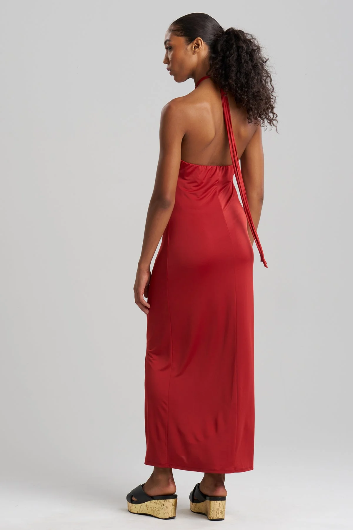 Solid Jersey Halter Dress - Image 3