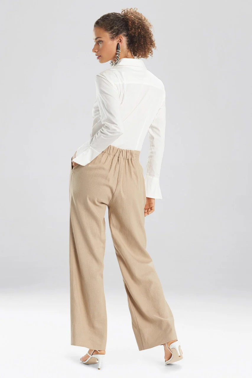 Solid Linen Wide Leg Pants - Image 2