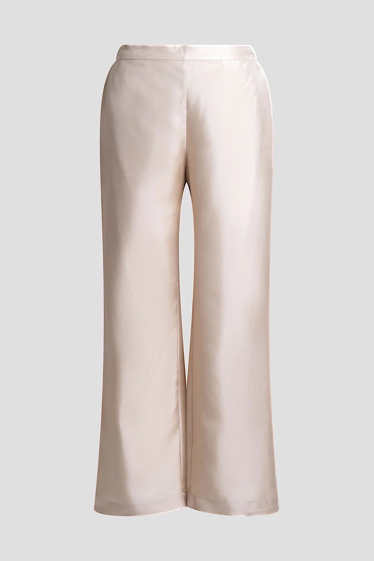 Solid Silk Twill Pull On Straight Leg Pants - Image 7