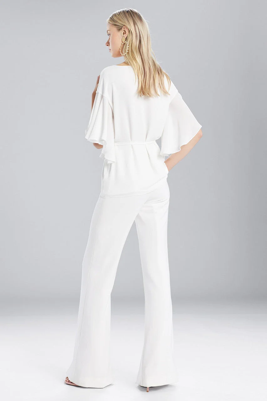 Solid Silky Soft Flutter Sleeve Top - Image 2