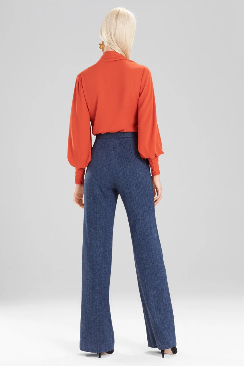Solid Silky Soft Tie Neck Blouse - Image 3