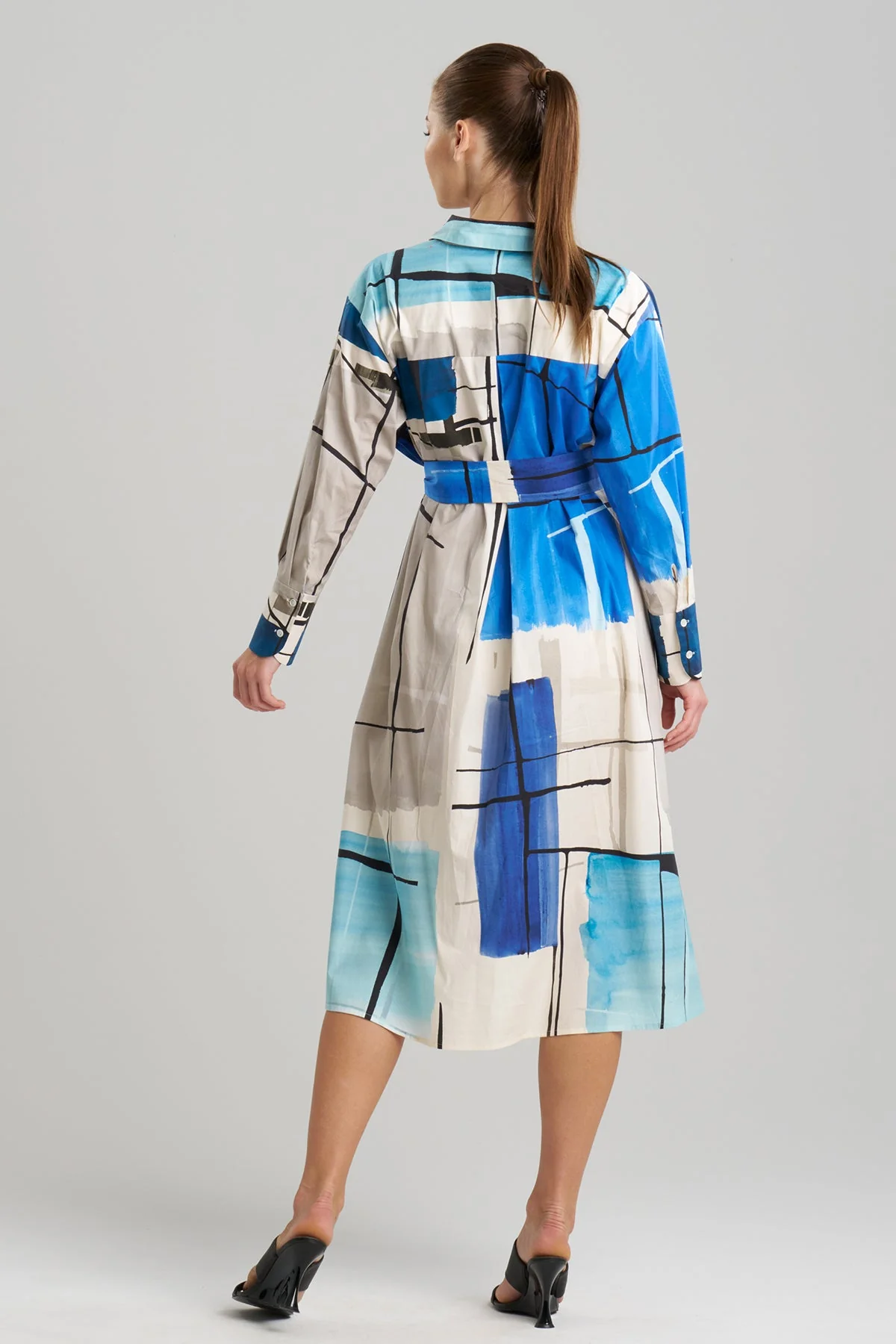 Sorairo Printed Cotton Poplin Oversized Shirtdress - Image 2