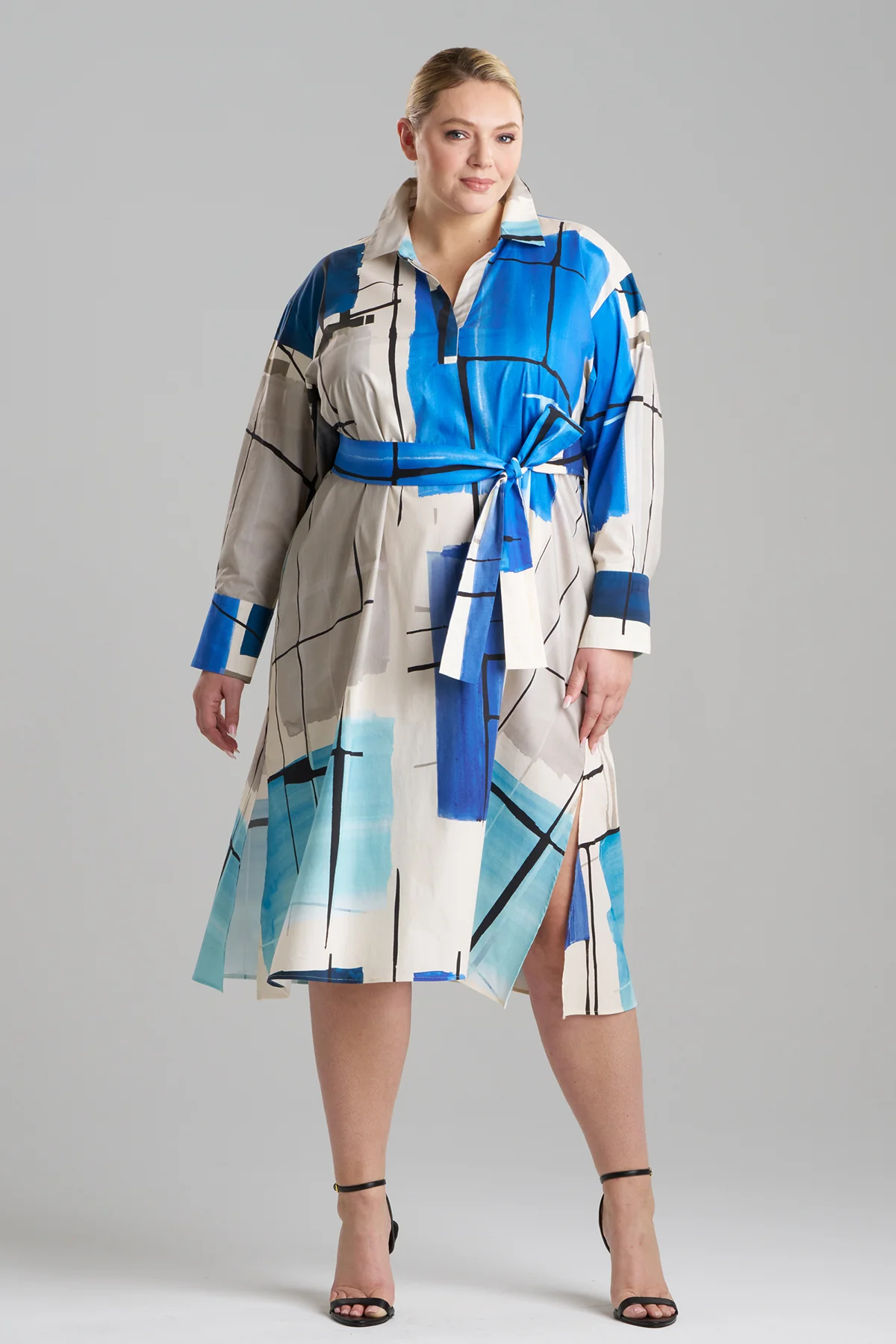 Sorairo Printed Cotton Poplin Oversized Shirtdress - Image 3