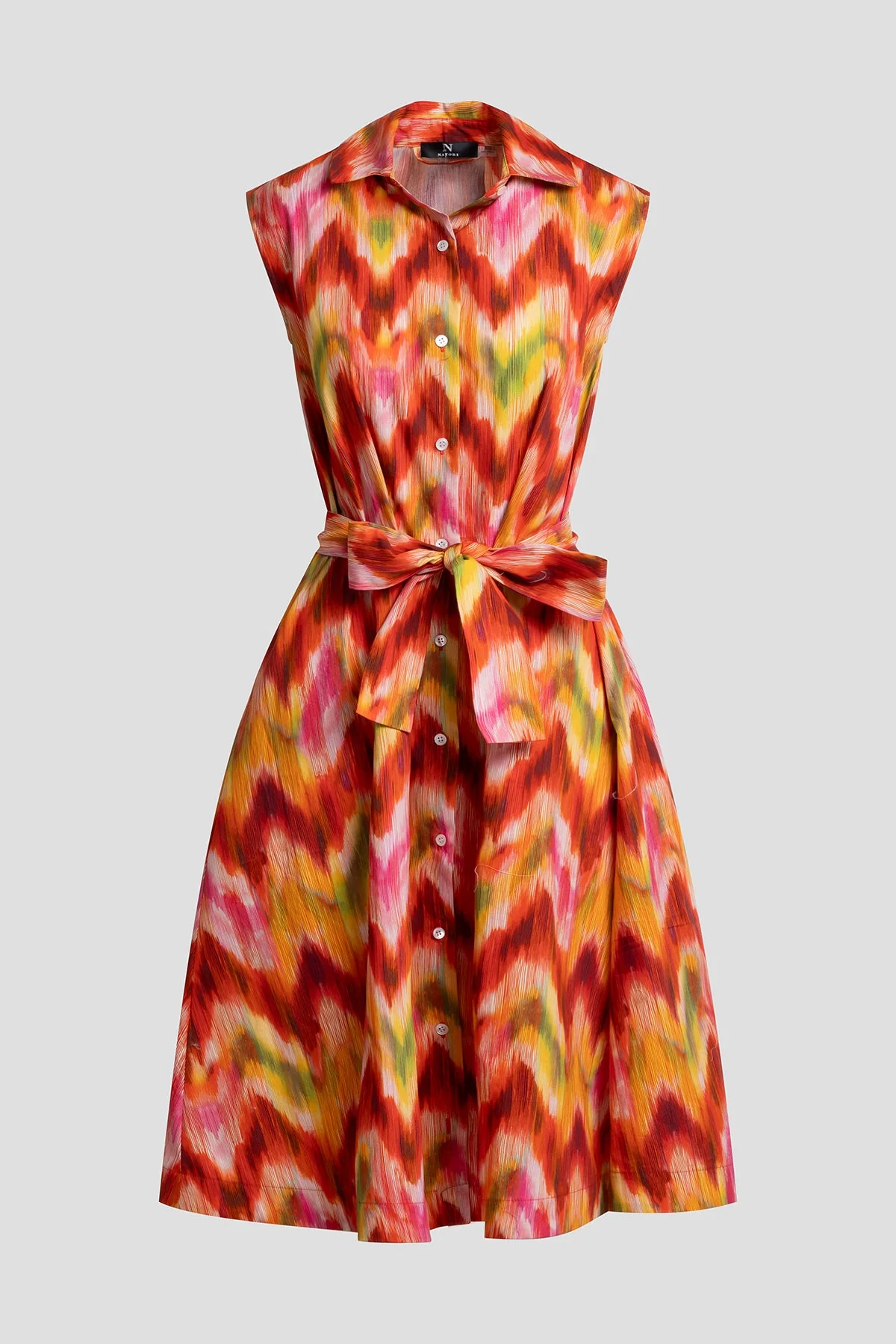 Sorel Ikat Cotton Poplin Sleeveless Shirtdress - Image 3