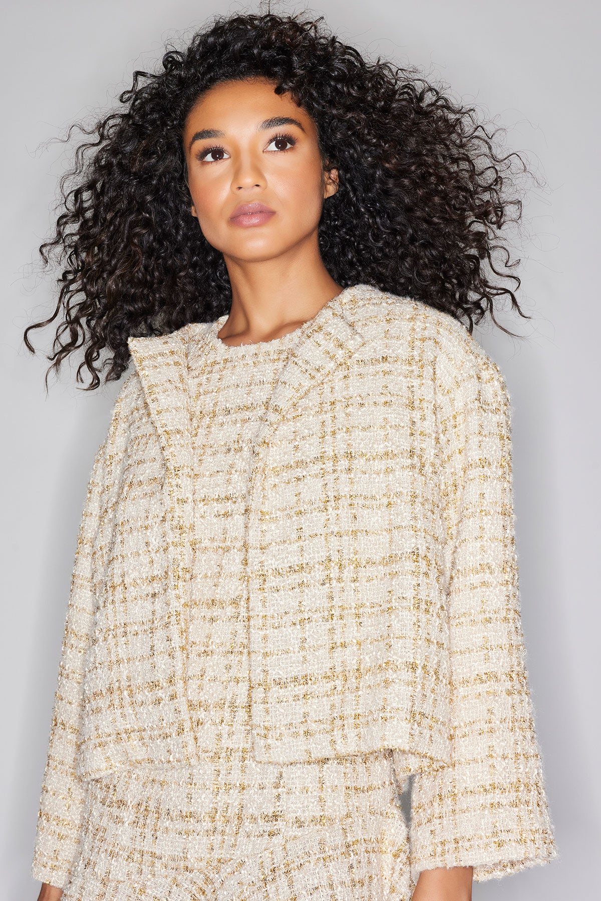 Sparkle Tweed Cropped Jacket