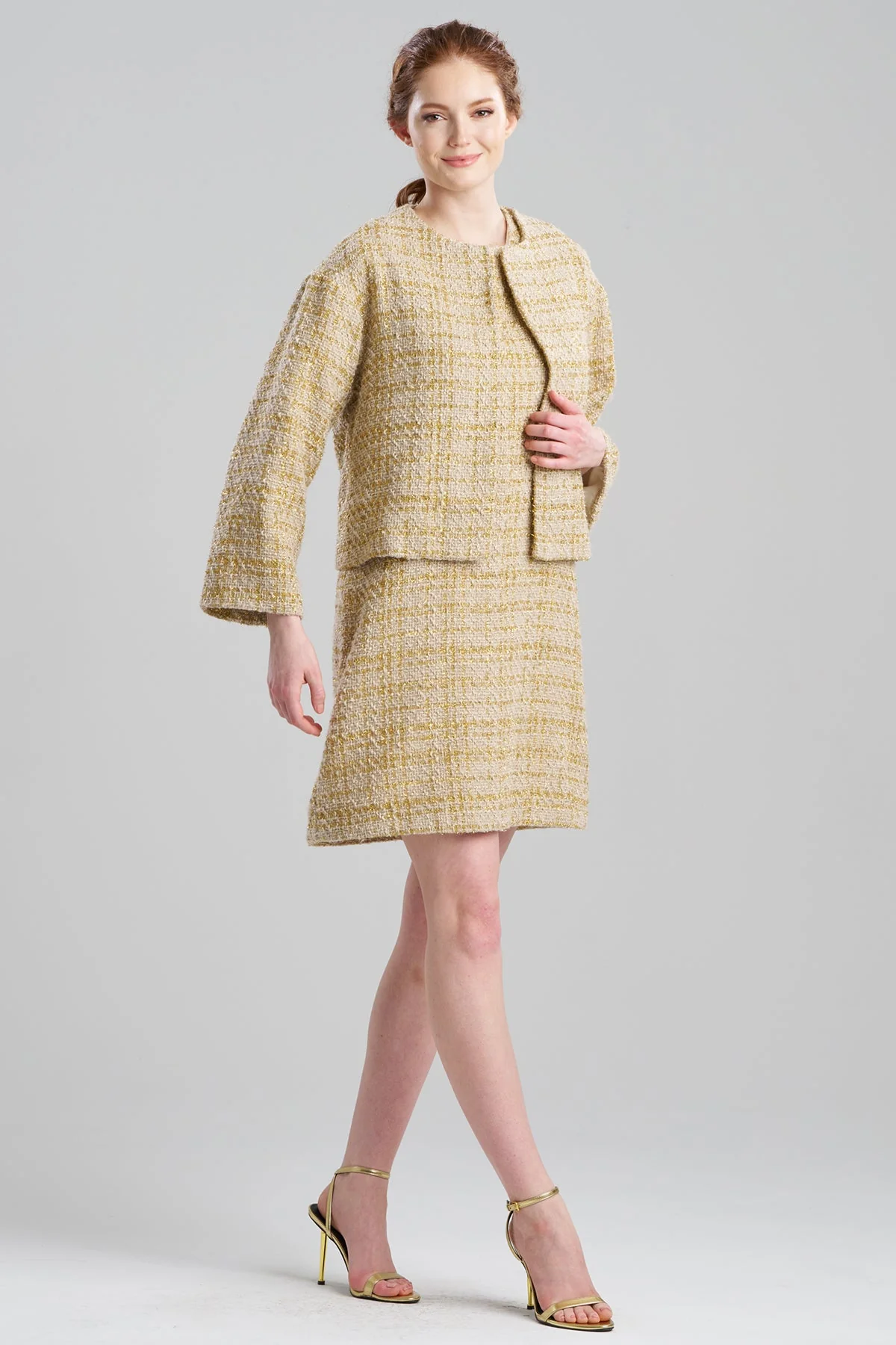 Sparkle Tweed Cropped Jacket - Image 2