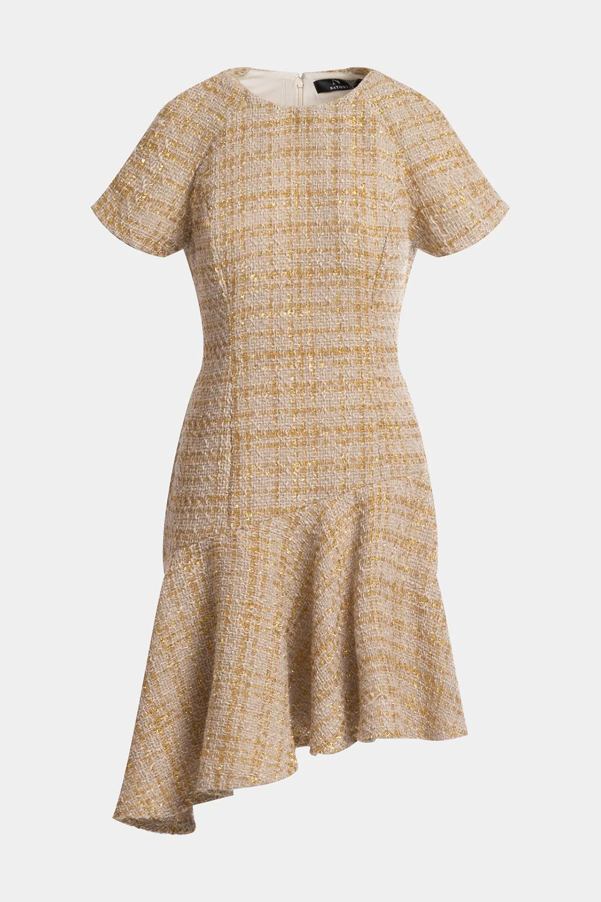 Sparkle Tweed Short Sleeve Flounce Dress - Image 5