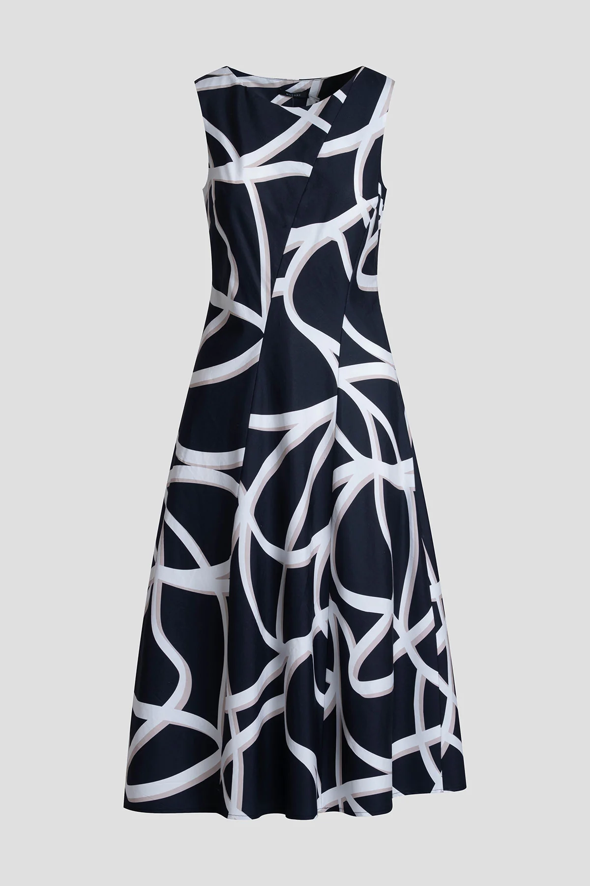 Spiral Cotton Taffeta Asymmetric Seam Dress - Image 4