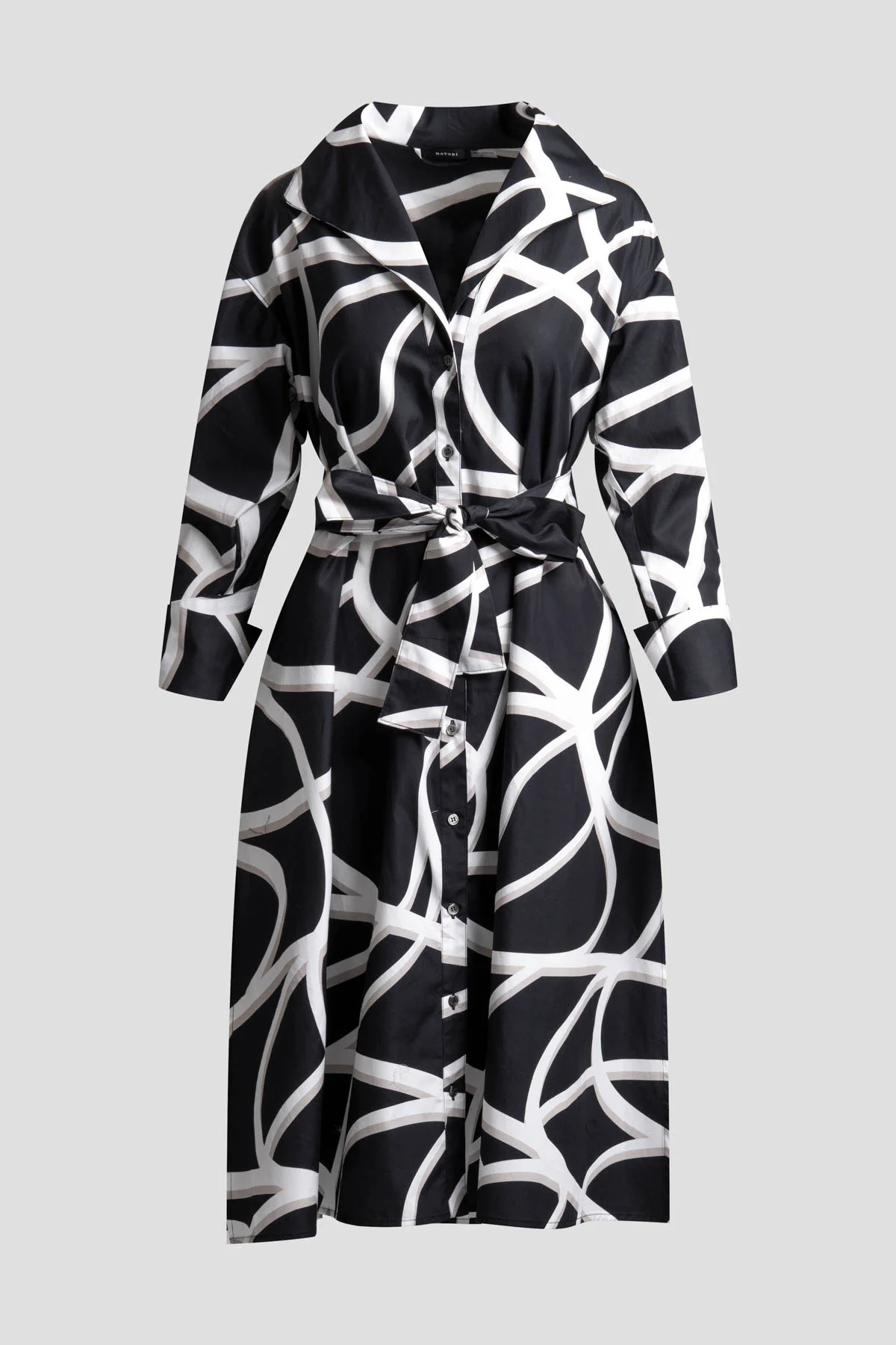 Spiral Cotton Taffeta Oversized Button Down Shirtdress - Image 6