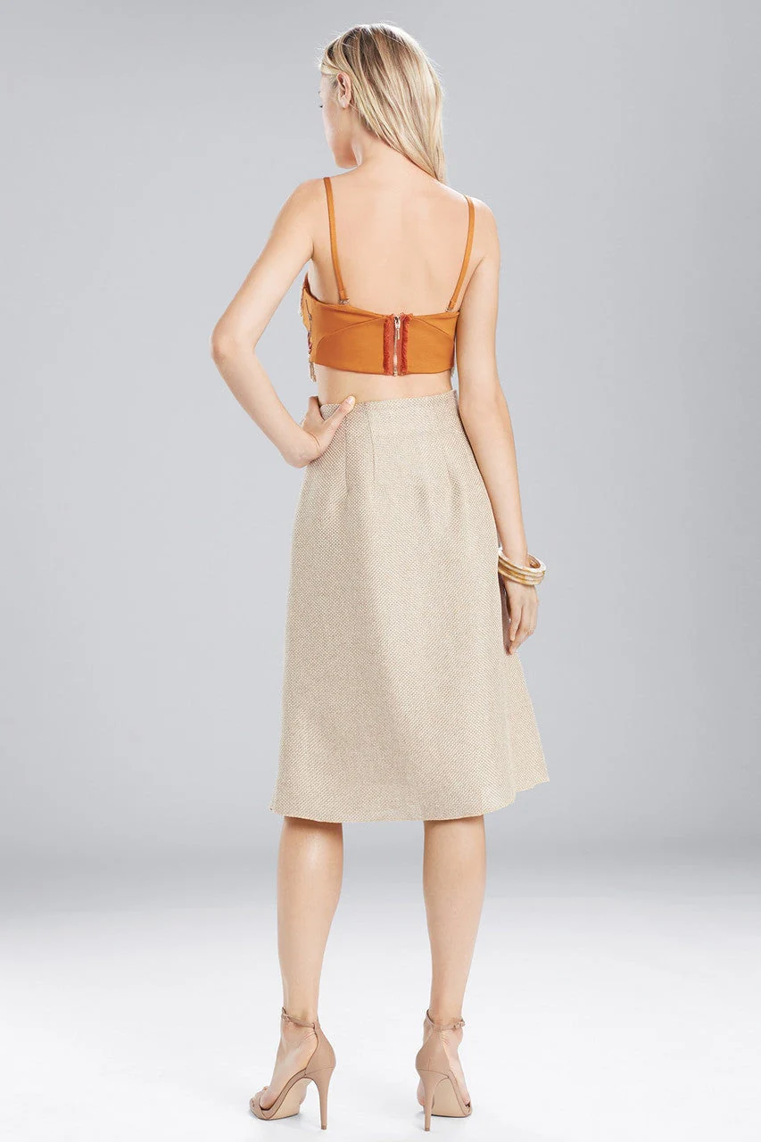 Straw Mixed Media Front Tie Skirt - Image 4