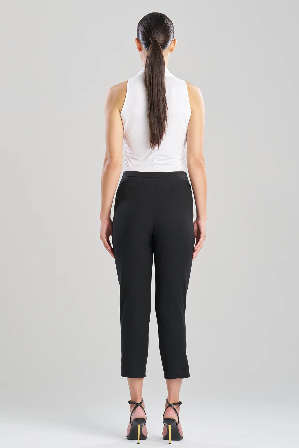 Stretch Basketweave Cotton Capri Pants - Image 3