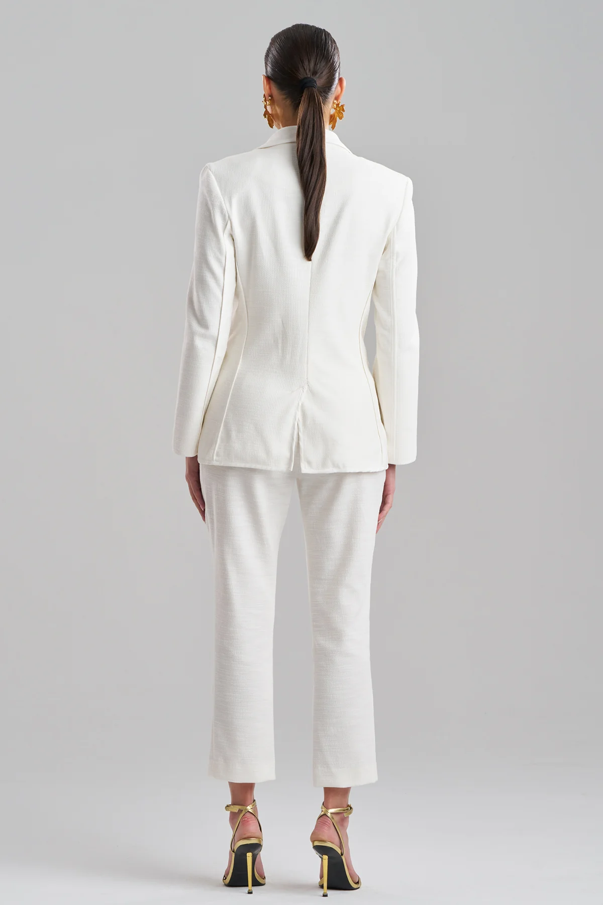 Stretch Basketweave Cotton Slit Cuffed Jacket - Image 3