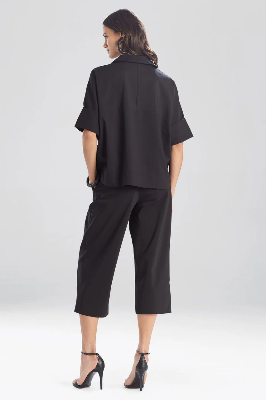 Stretch Cotton Blend Crop Jacket - Image 2