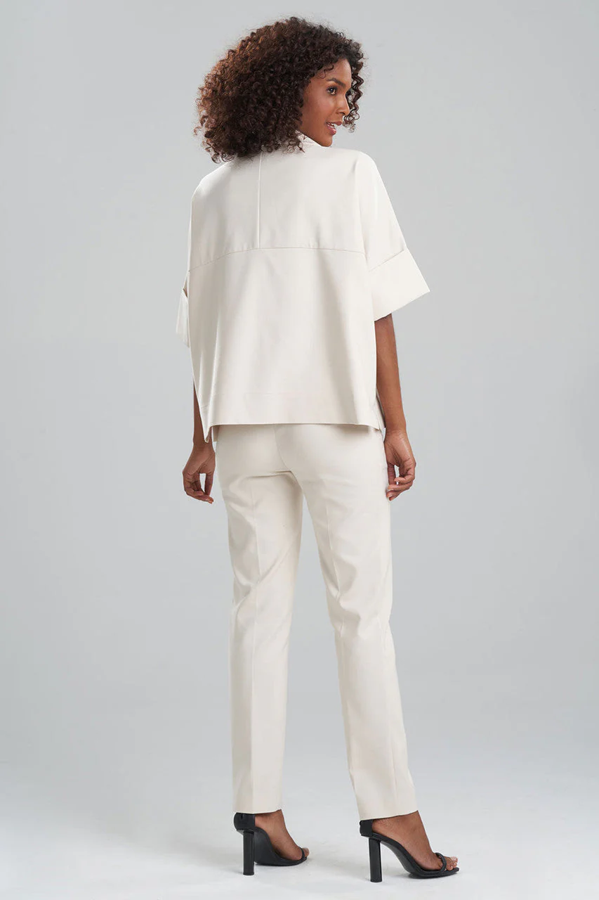 Stretch Cotton Blend Crop Jacket - Image 2