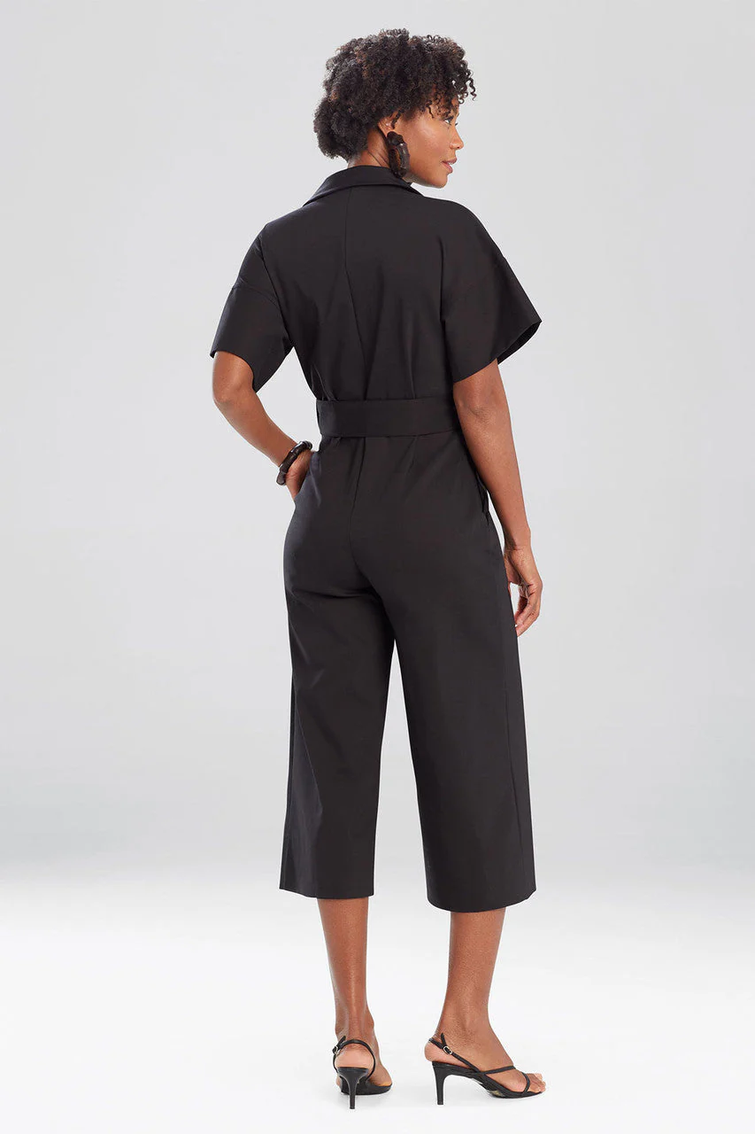 Stretch Cotton Blend Crop Jumpsuit - Image 2