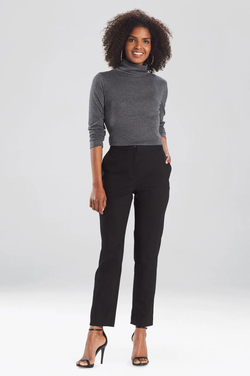 Stretch Cotton Twill Ankle Pants