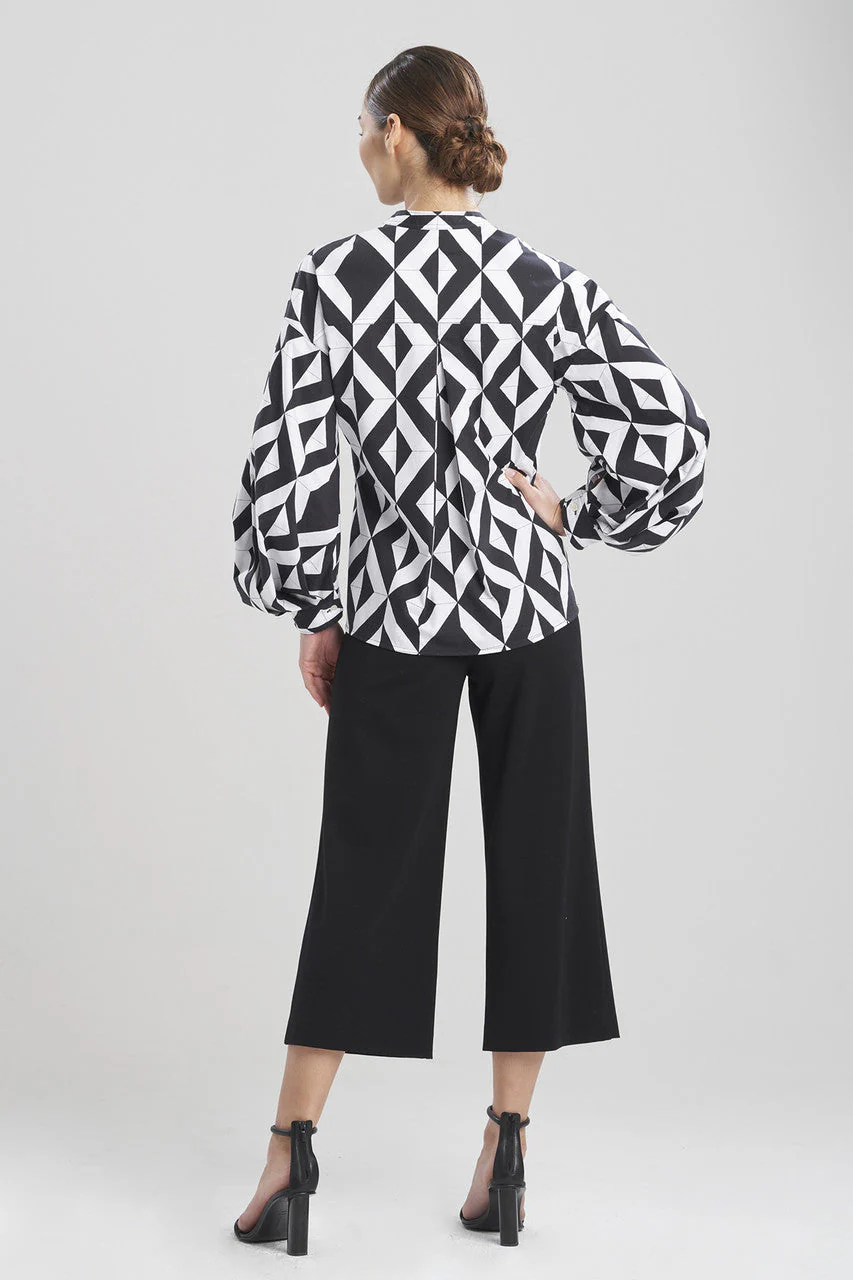 Sumi-Cotton Poplin Balloon Sleeve Shirt - Image 2