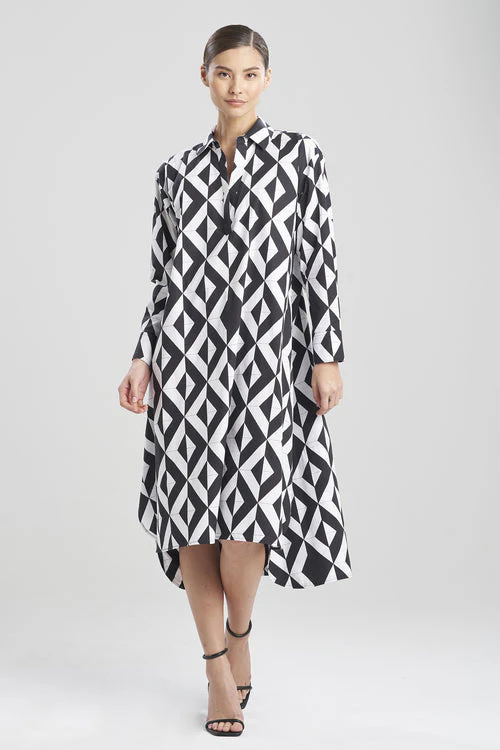 Sumi-Cotton Poplin Oversized Shirtdress