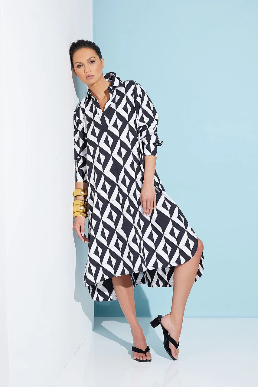 Sumi-Cotton Poplin Oversized Shirtdress - Image 2