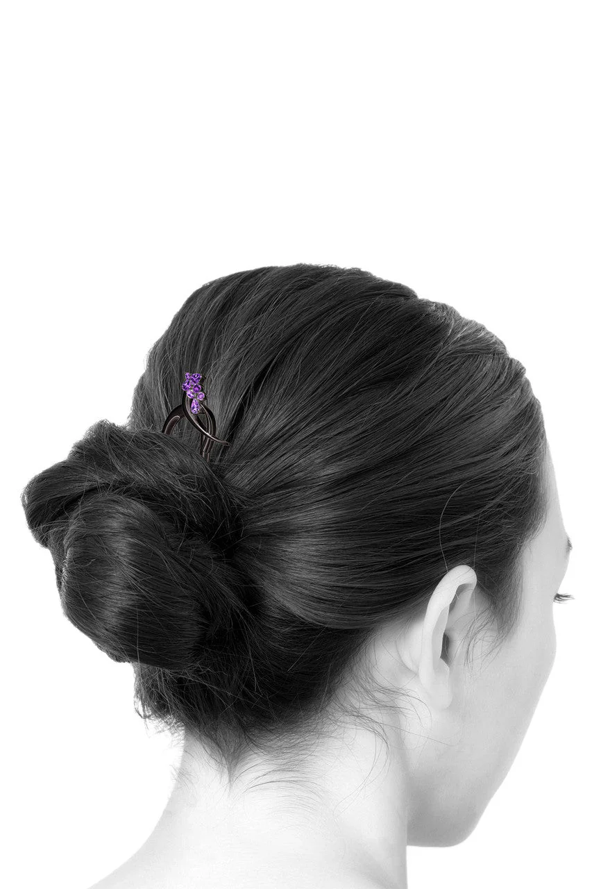 Sumi Stroke Cascading Amethyst Ombre Hair Pin - Image 3
