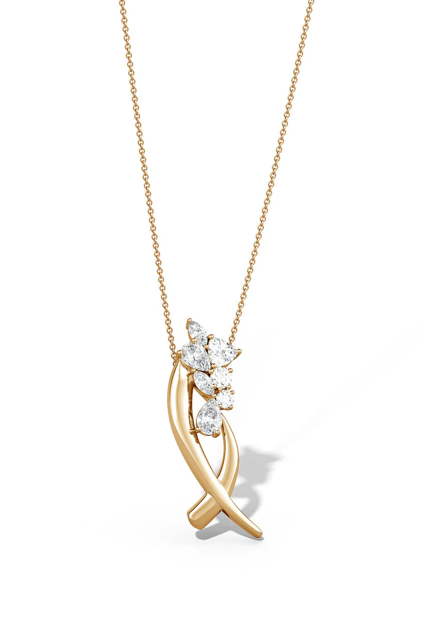 Sumi Stroke Cascading Diamond Slider Pendant Necklace - Image 2