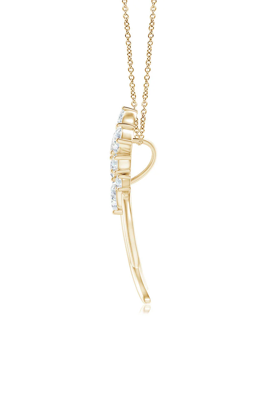 Sumi Stroke Cascading Diamond Slider Pendant Necklace - Image 4