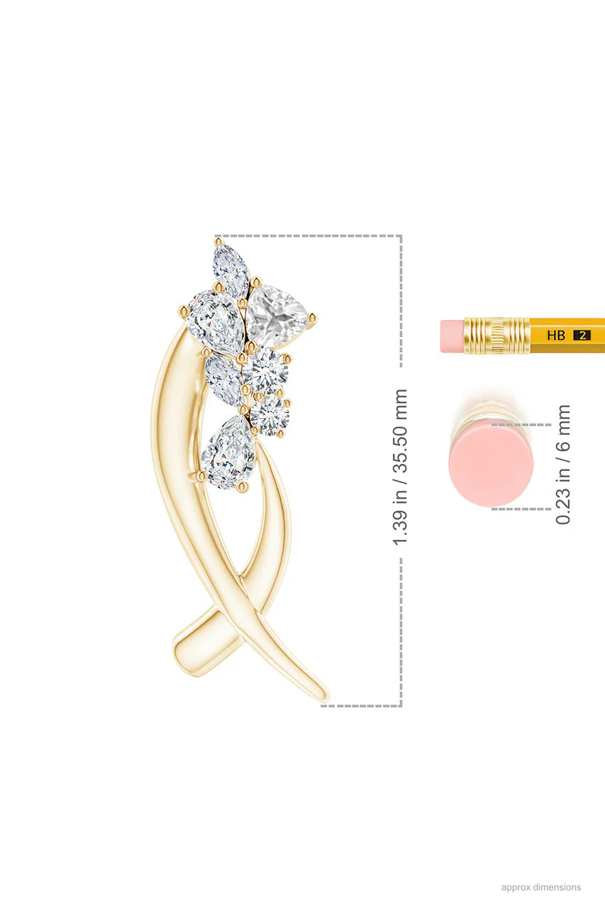 Sumi Stroke Cascading Diamond Slider Pendant Necklace - Image 5