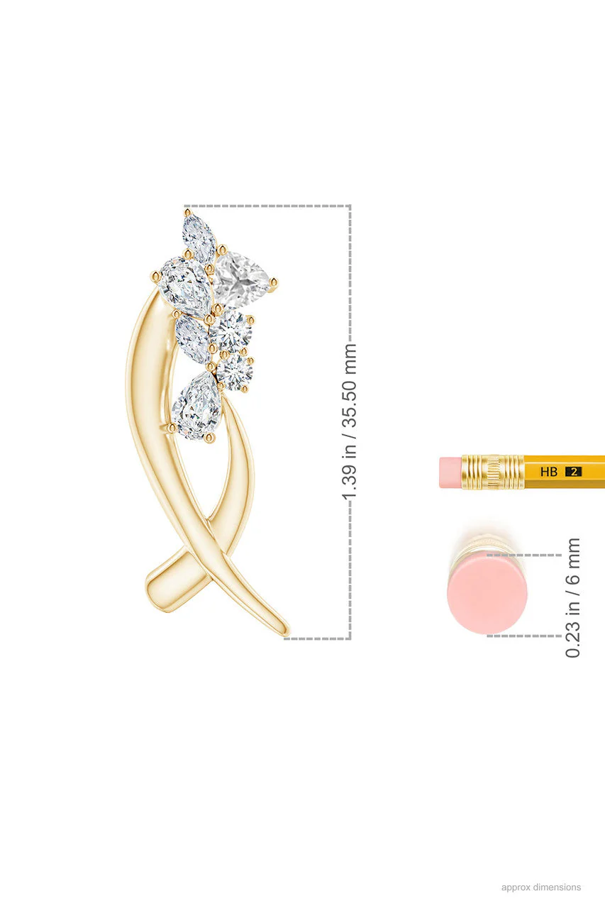 Sumi Stroke Cascading Diamond Stud Earrings - Image 7