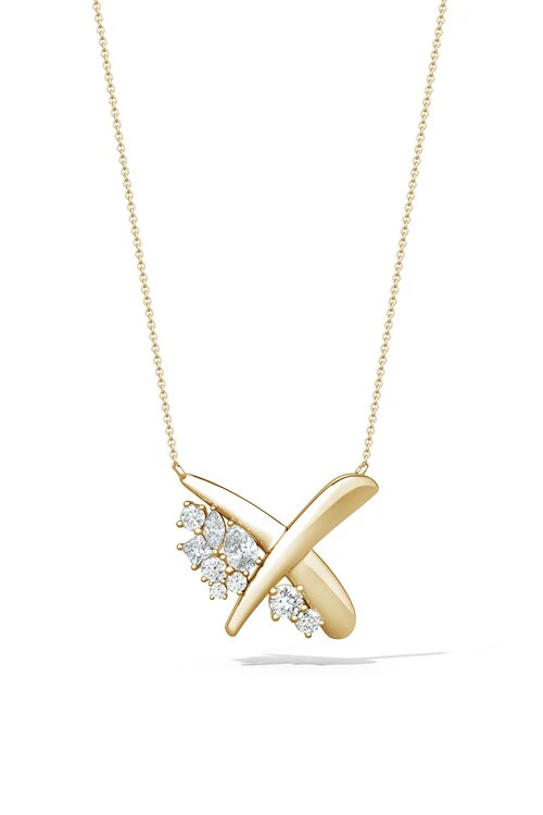 Sumi Stroke Waterfall Diamond Pendant Necklace
