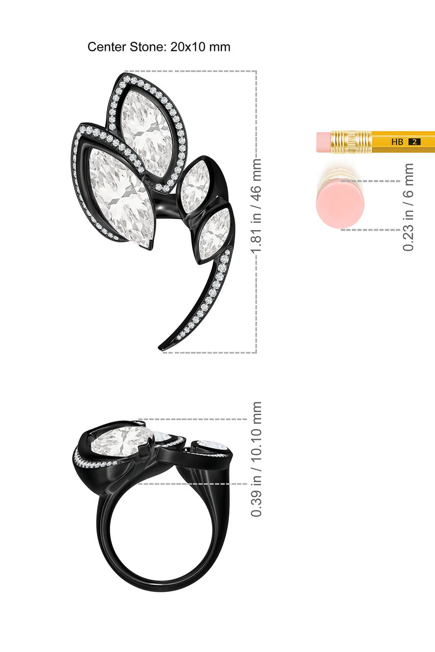 Sumi White Topaz and Diamond Statement Ring - Image 4