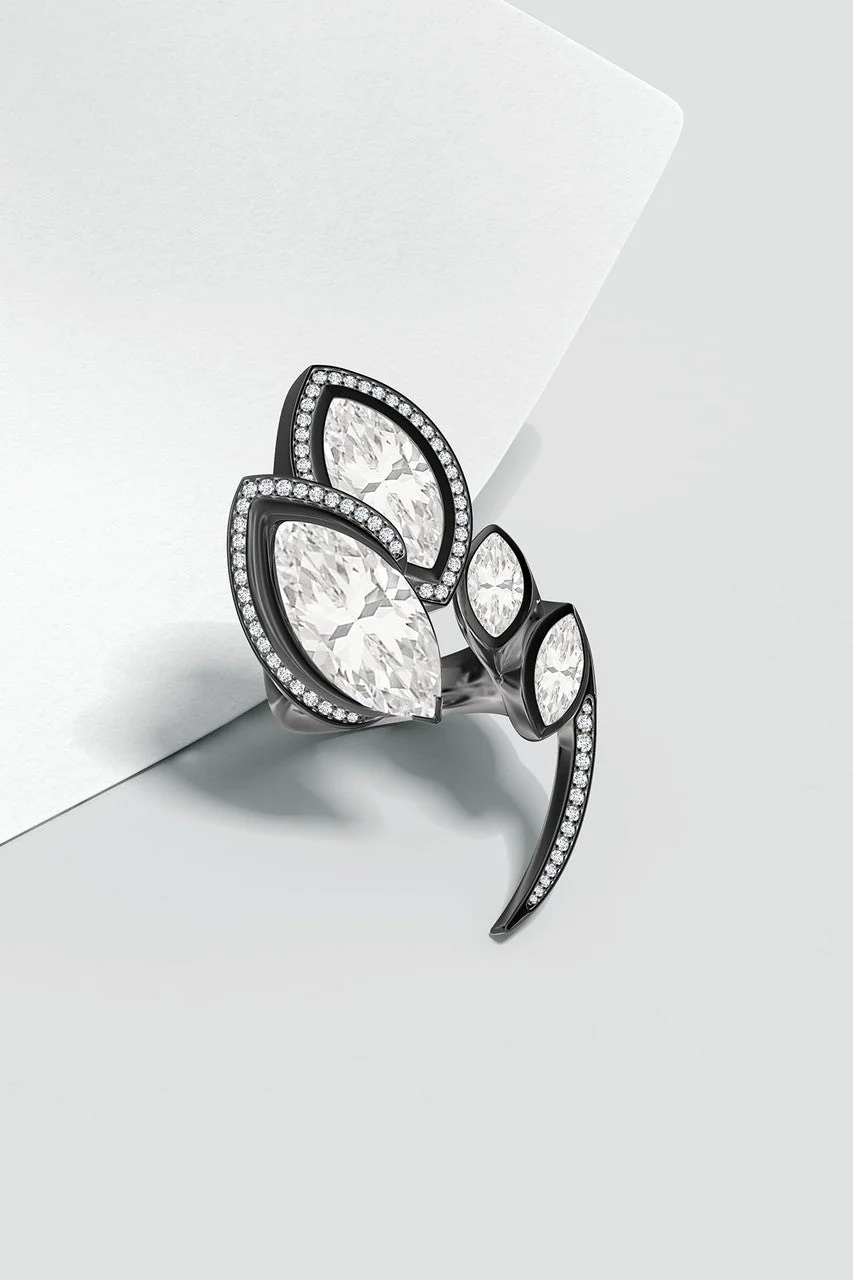 Sumi White Topaz and Diamond Statement Ring - Image 7