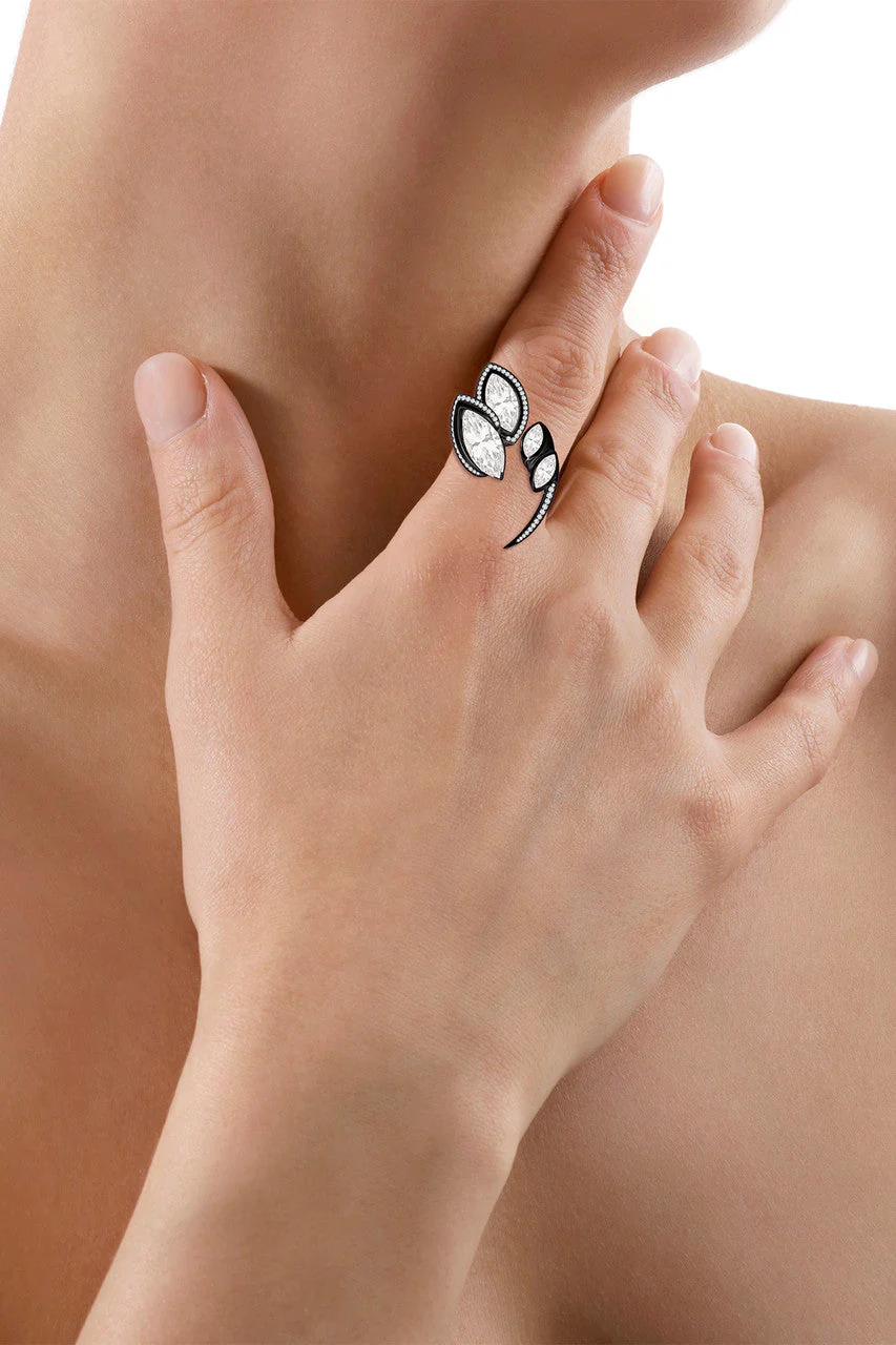 Sumi White Topaz and Diamond Statement Ring - Image 9