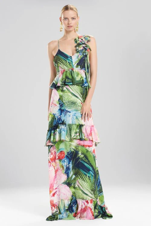Sunset Palms Tiered Maxi Dress With Corsage - Image 4