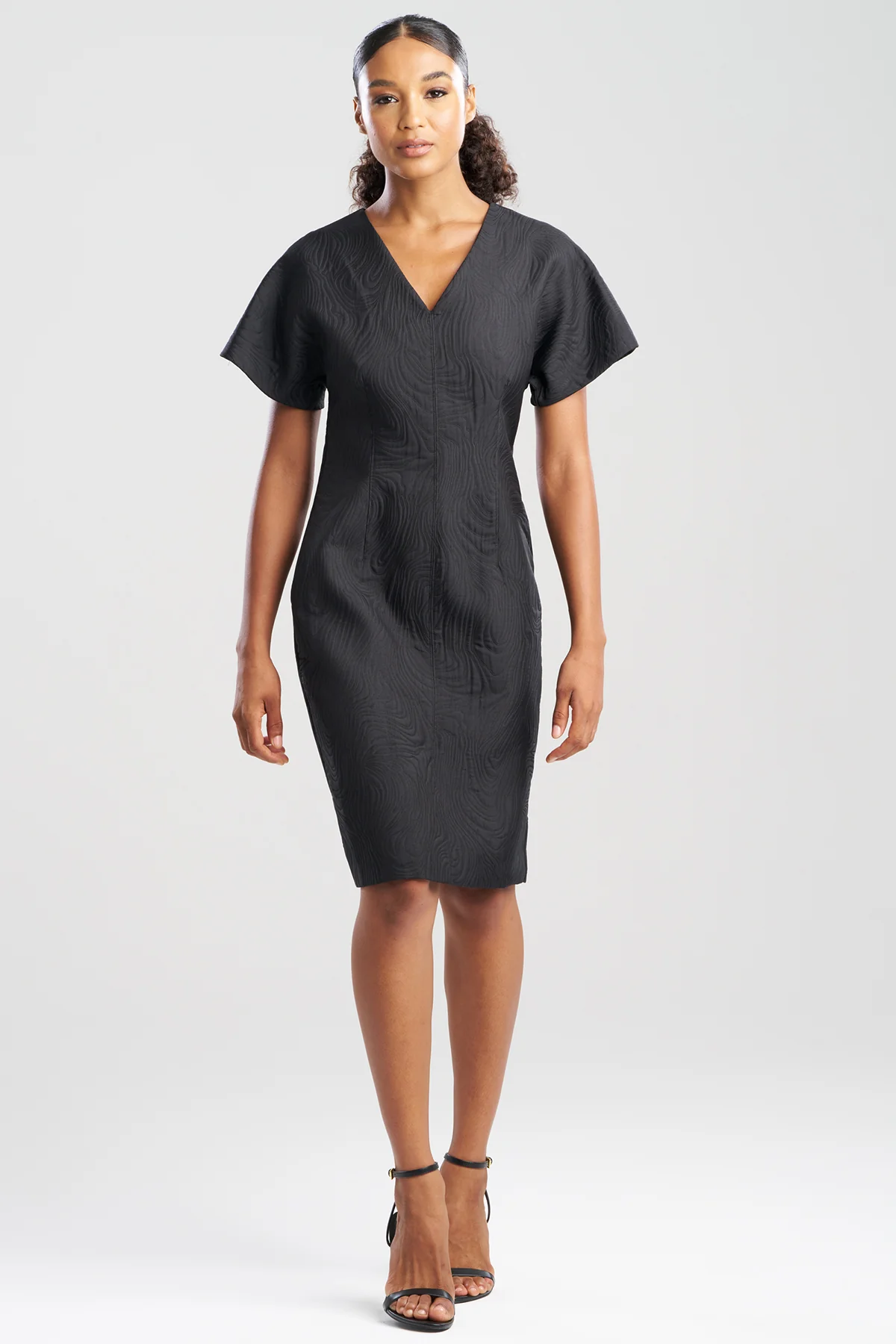 Swirl Jacquard Dolman Sleeve Dress