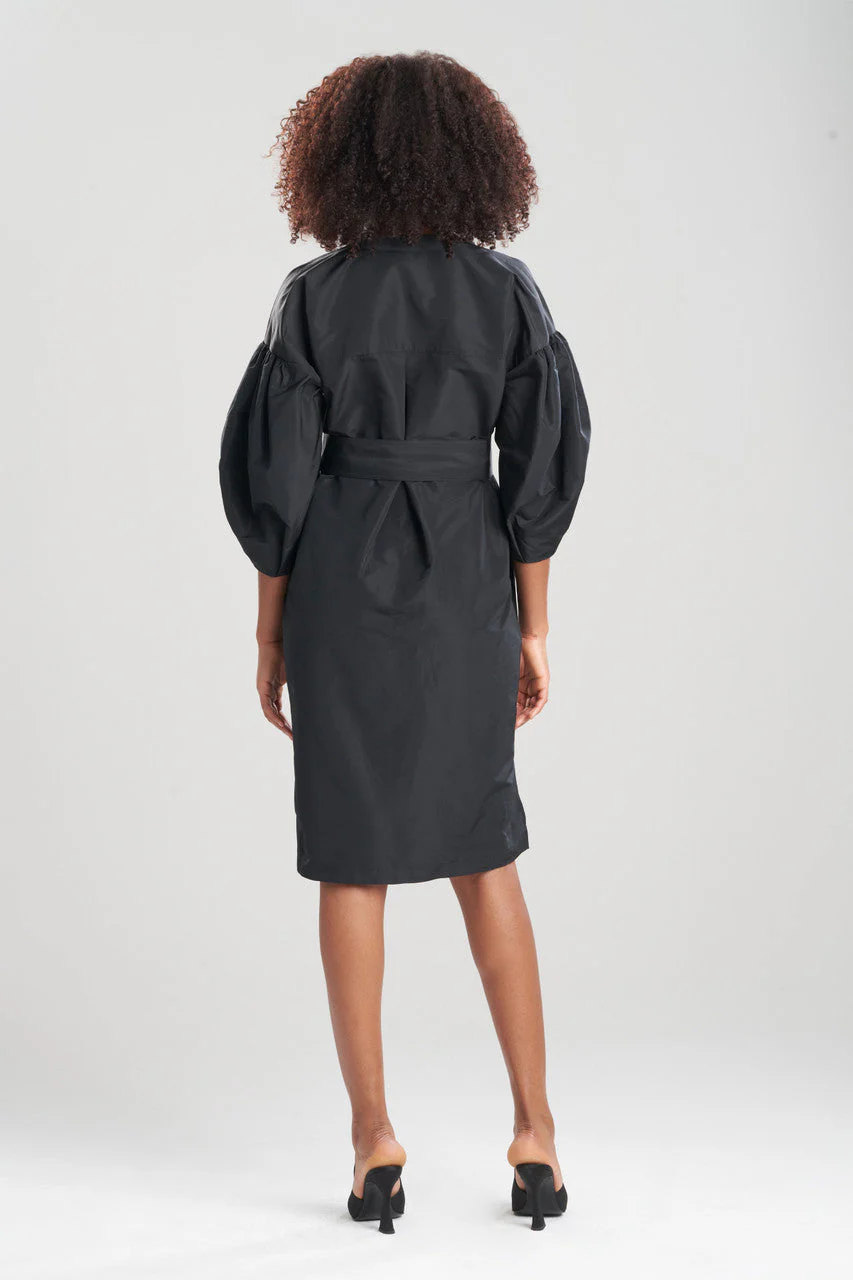 Taffeta Balloon Sleeve Shirtdress - Image 3