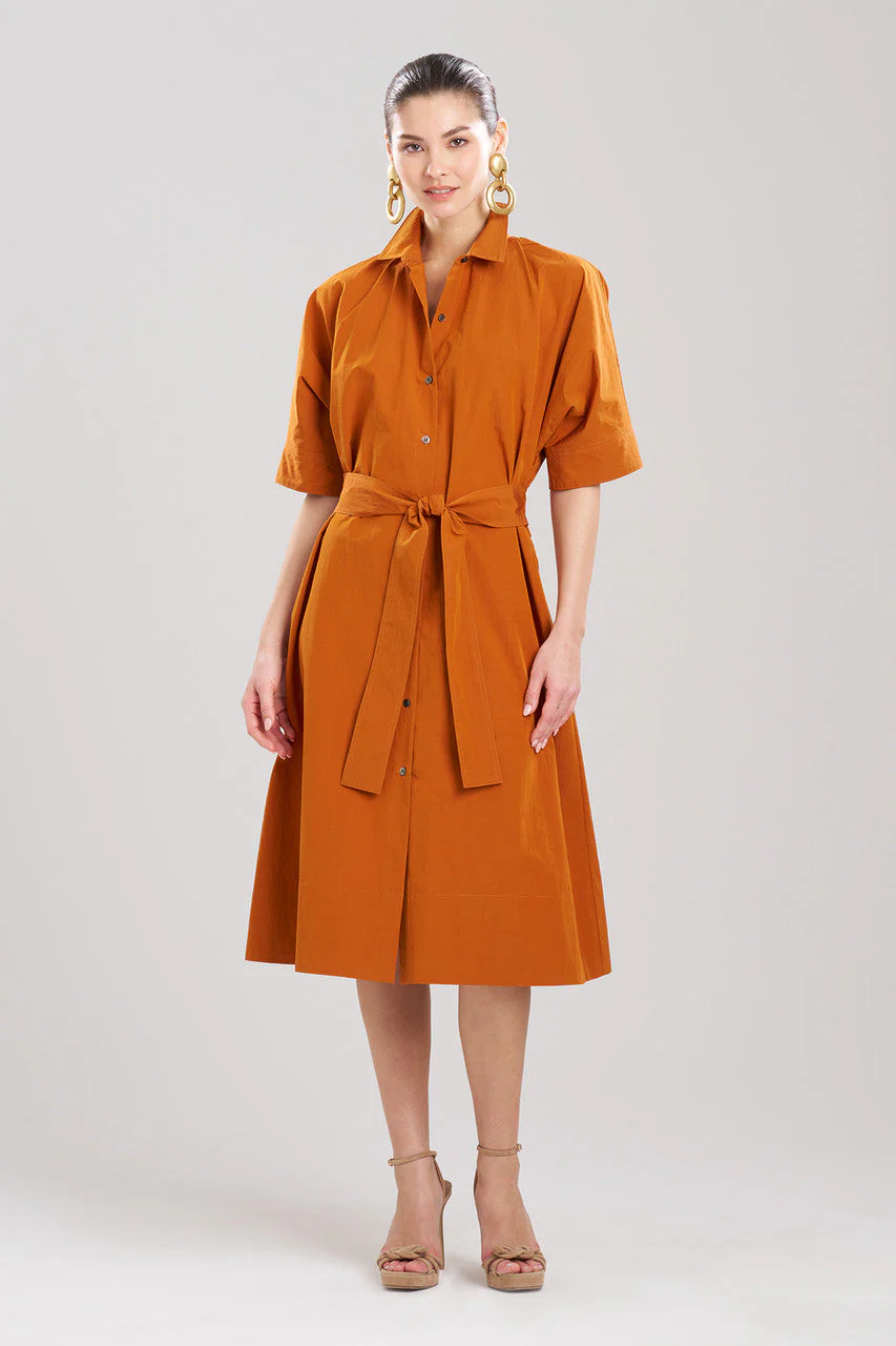 Taffeta Belted Shirt Dress - Image 2
